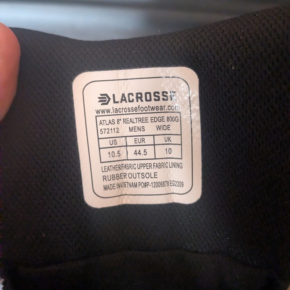 Lacrosse Atlas 8" Realtree Edge Hunting Boots Men's 10.5 *Like New*! - Picture 6 of 6